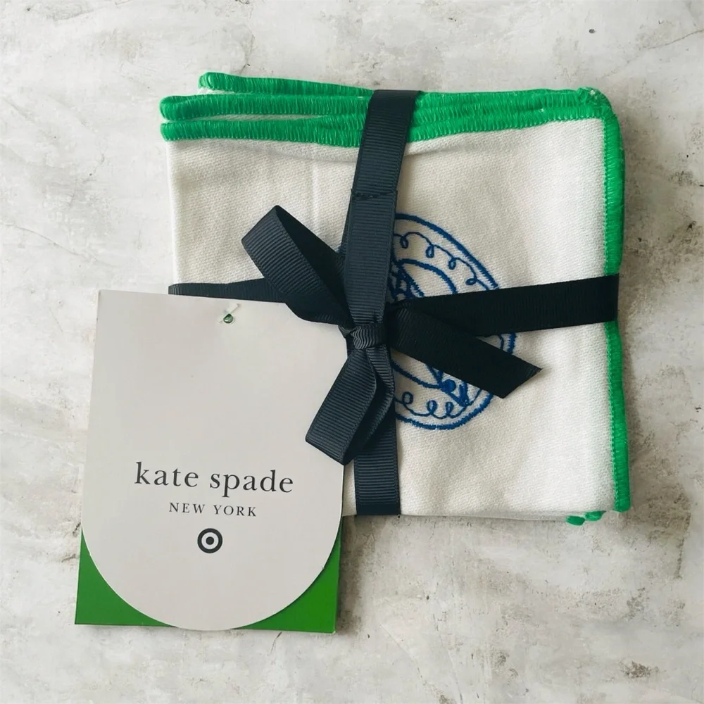 kate spade x Target Cloth Napkins Embroidered 4 pack set NWT